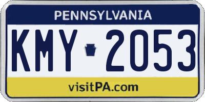 PA license plate KMY2053