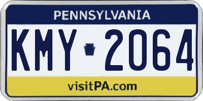 PA license plate KMY2064