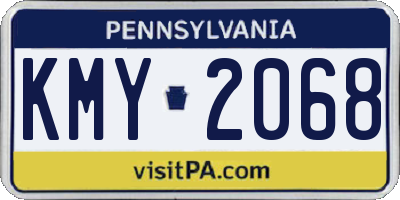 PA license plate KMY2068
