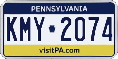 PA license plate KMY2074