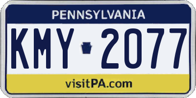 PA license plate KMY2077
