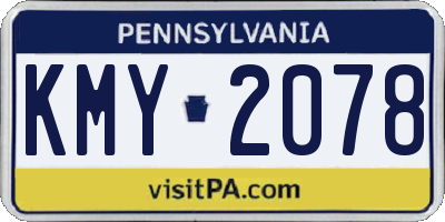 PA license plate KMY2078