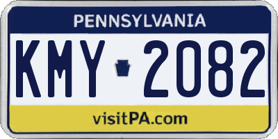 PA license plate KMY2082
