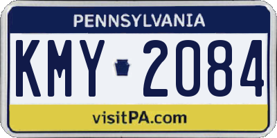 PA license plate KMY2084