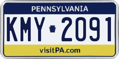 PA license plate KMY2091