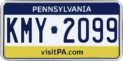 PA license plate KMY2099