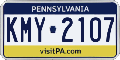 PA license plate KMY2107