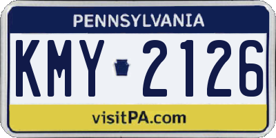 PA license plate KMY2126
