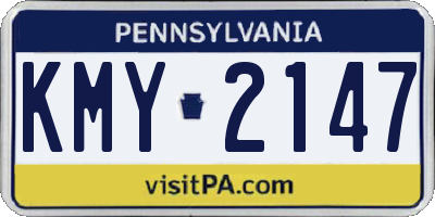 PA license plate KMY2147