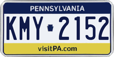PA license plate KMY2152