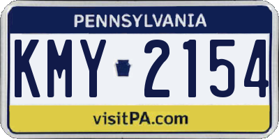 PA license plate KMY2154