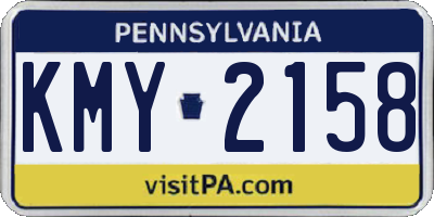 PA license plate KMY2158