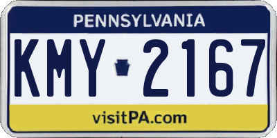 PA license plate KMY2167