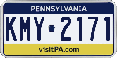 PA license plate KMY2171
