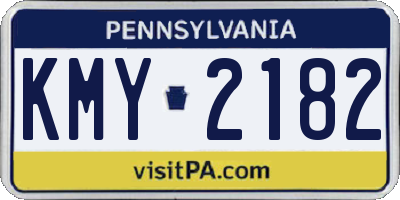 PA license plate KMY2182