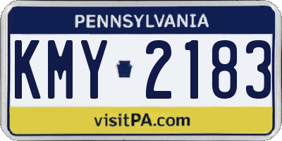 PA license plate KMY2183