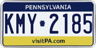 PA license plate KMY2185