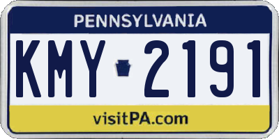 PA license plate KMY2191