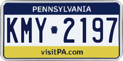PA license plate KMY2197