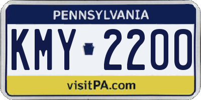 PA license plate KMY2200