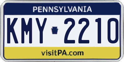 PA license plate KMY2210