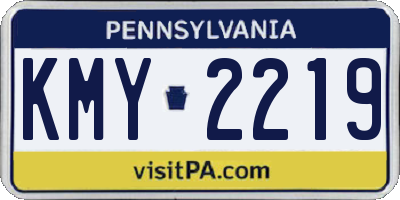 PA license plate KMY2219