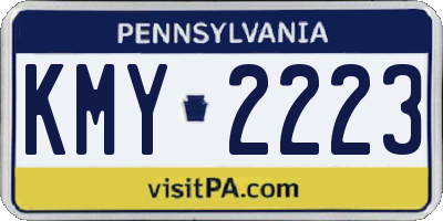 PA license plate KMY2223