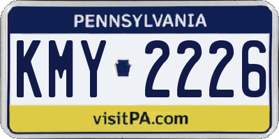 PA license plate KMY2226