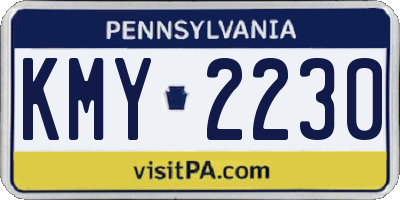 PA license plate KMY2230