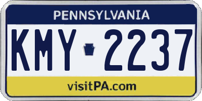 PA license plate KMY2237