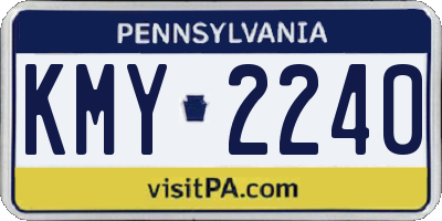 PA license plate KMY2240