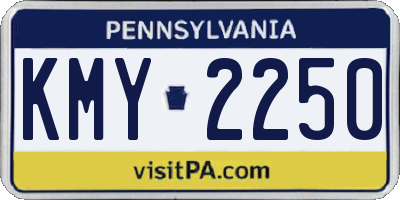 PA license plate KMY2250