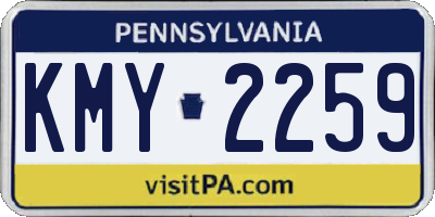 PA license plate KMY2259