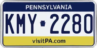 PA license plate KMY2280
