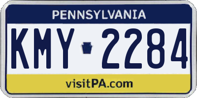 PA license plate KMY2284