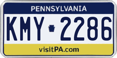 PA license plate KMY2286