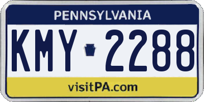 PA license plate KMY2288