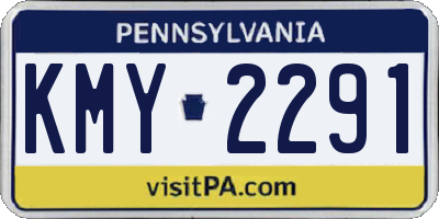PA license plate KMY2291