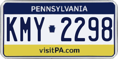 PA license plate KMY2298
