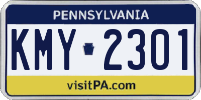 PA license plate KMY2301
