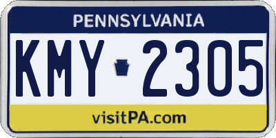 PA license plate KMY2305