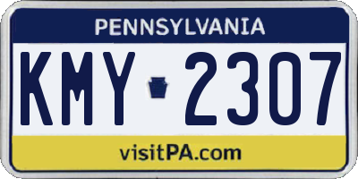 PA license plate KMY2307