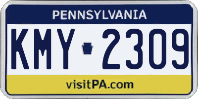 PA license plate KMY2309