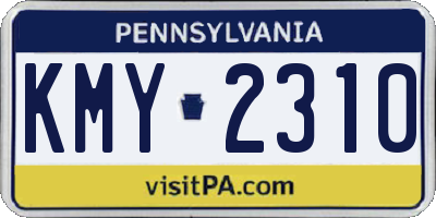 PA license plate KMY2310