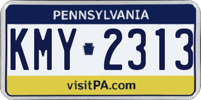PA license plate KMY2313