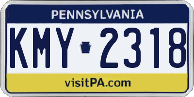 PA license plate KMY2318