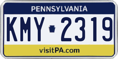 PA license plate KMY2319