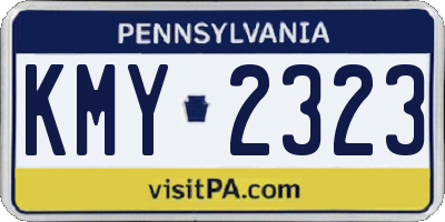 PA license plate KMY2323
