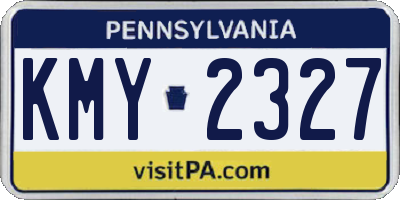 PA license plate KMY2327