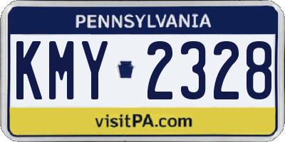 PA license plate KMY2328